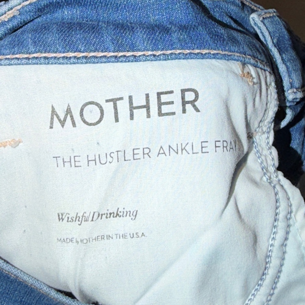 Mother The Hustler Ankle Fray Jeans In Wishful Drinking Size 26 - Picture 8 of 8